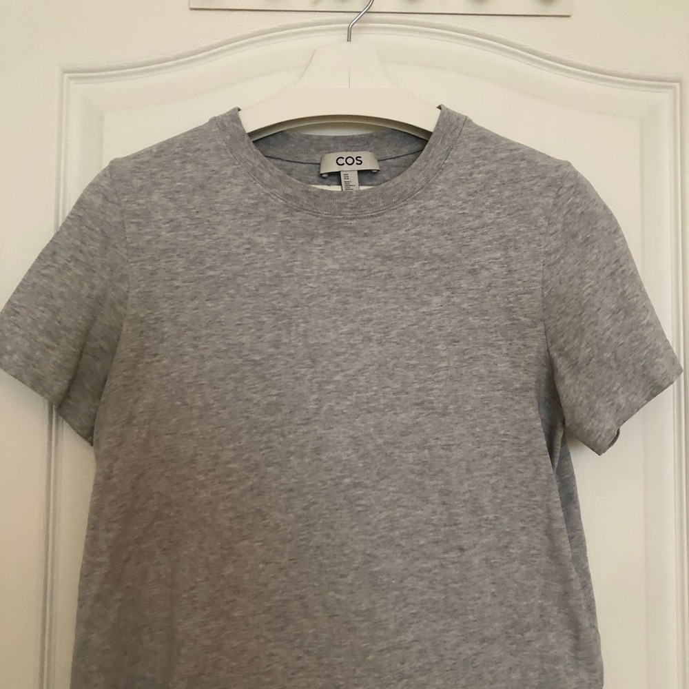 COS Light Gray Crew Neck Top